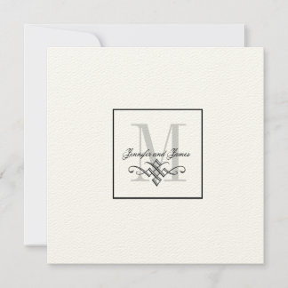 Cream Wedding Logo Invitations Monogram Names