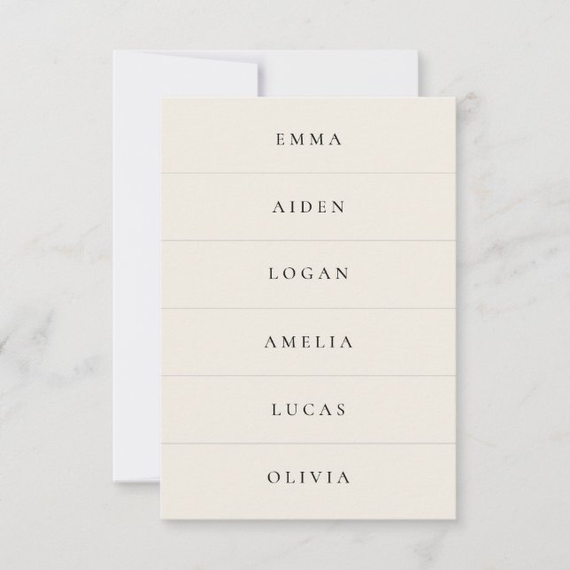 Cream Wedding Name Place Cards (Front)