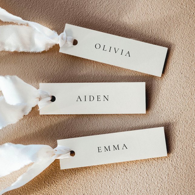 Cream Wedding Name Place Cards (Delivered untrimmed)