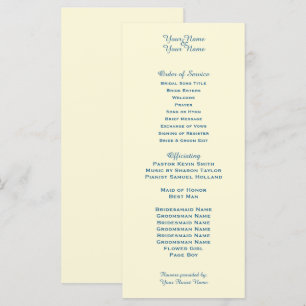 Cream Wedding Program
