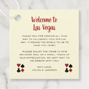 Cream Welcome to Las Vegas Welcome Basket Wedding Favour Tags