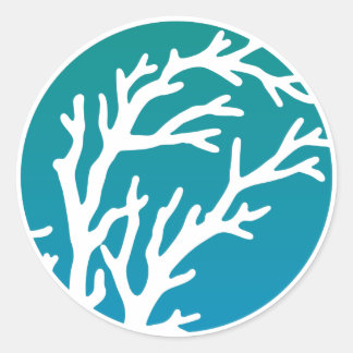 Cream Wheels Blue Tree Classic Round Sticker