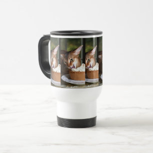 Cream & Whiskers – Elegant Cat Travel Mug