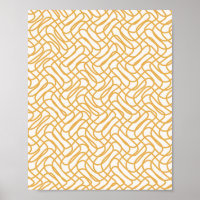 Cream White And Yellow Abstract Line Pattern