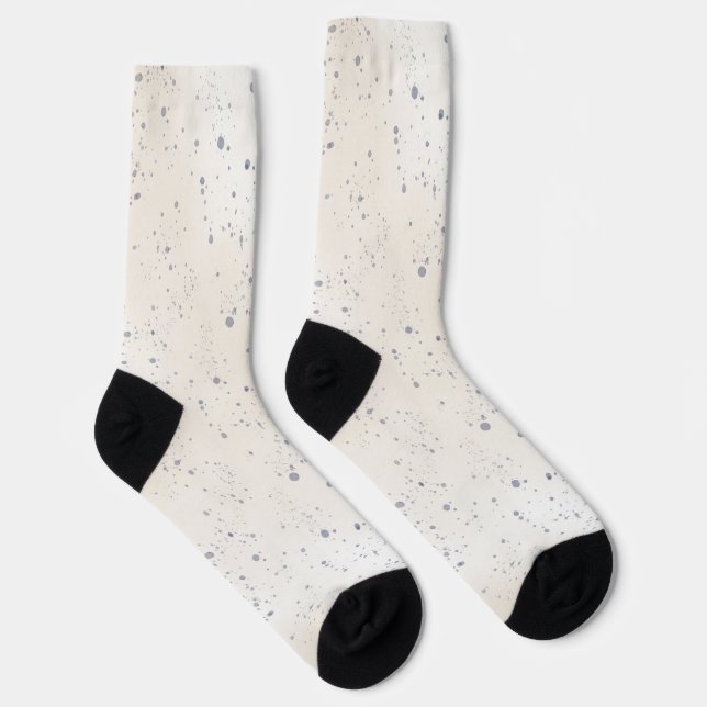 Cream White Blue Dots Socks (Right)