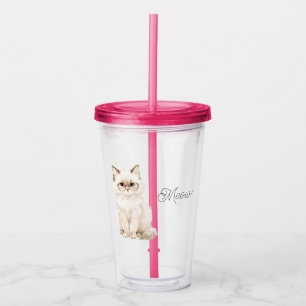 Cream White Cat Glasses Meow