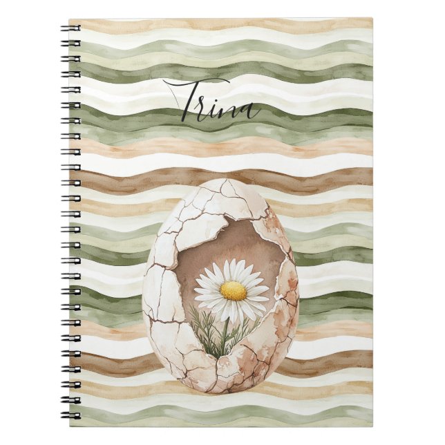 Cream White Daisy Flowers Notebook (Front)