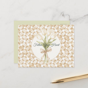 Cream White Faux Basket Weave   Postcard