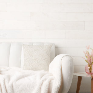 Cream White Faux Lace Cushion