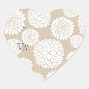 Cream White Flowers Gift Tag