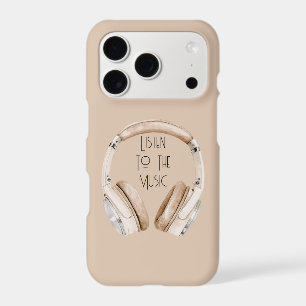 Cream White Headphones Listen To Music