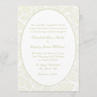 Cream&White Lace Wedding Invitations
