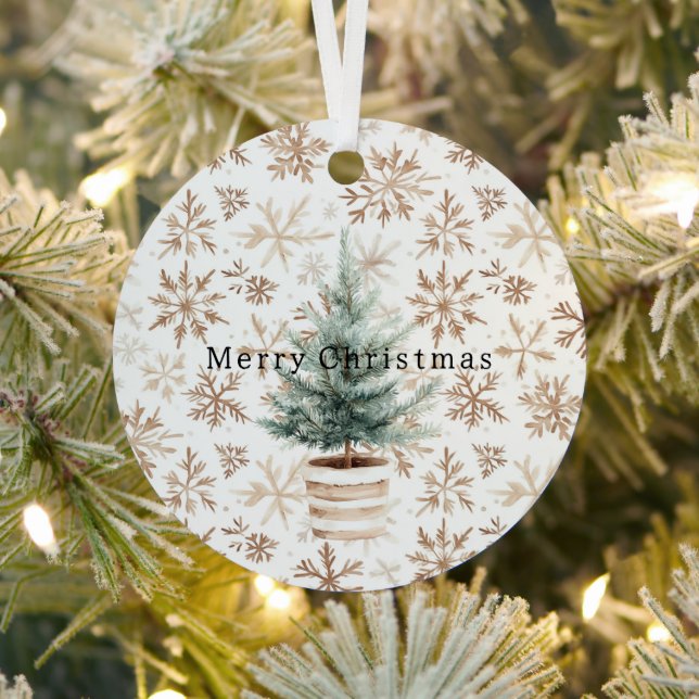 Cream White Snowflakes Christmas Tree  Metal Tree Decoration (Insitu)