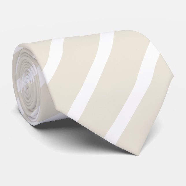 cream-white striped tie (Rolled)