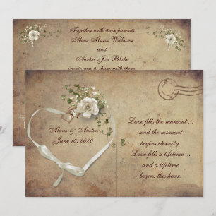 cream white Wedding Rose Postcard