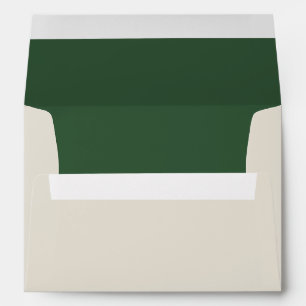 Cream with Green Liner Personalised Envelope
