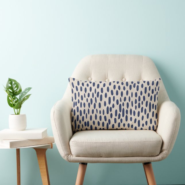Cream with Navy Speckles Throw Pillow (Chair)