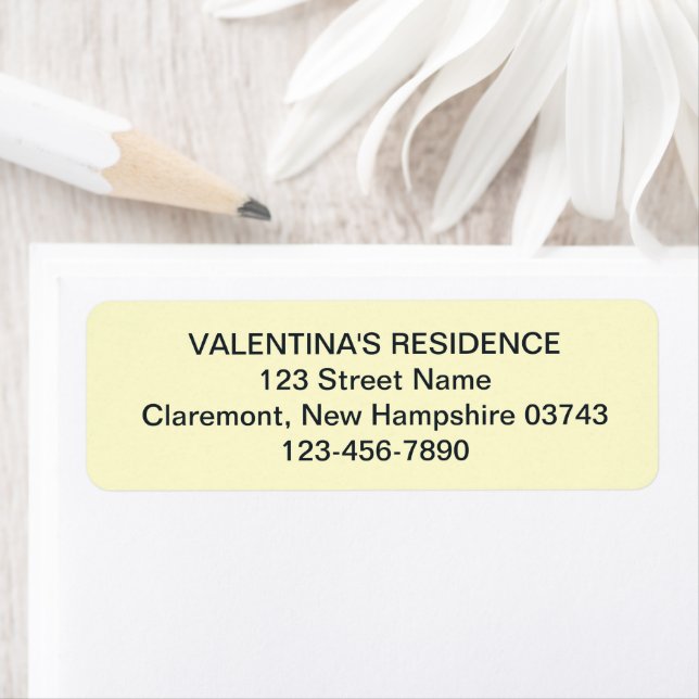 Cream with Slate Text Wedding Return Address Label (Insitu)