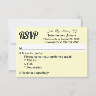 Cream With Slate Typography Wedding RSVP