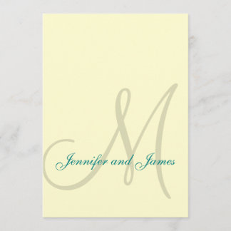 Cream with Turquoise Modern Wedding Invitations