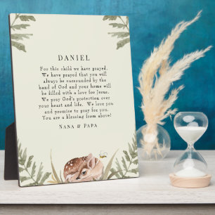 Cream Woodland Animal Prayer for Child  Plaque