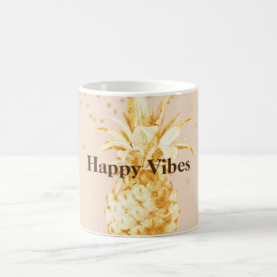 Cream Yellow Gold Pineapple Coffee Mug