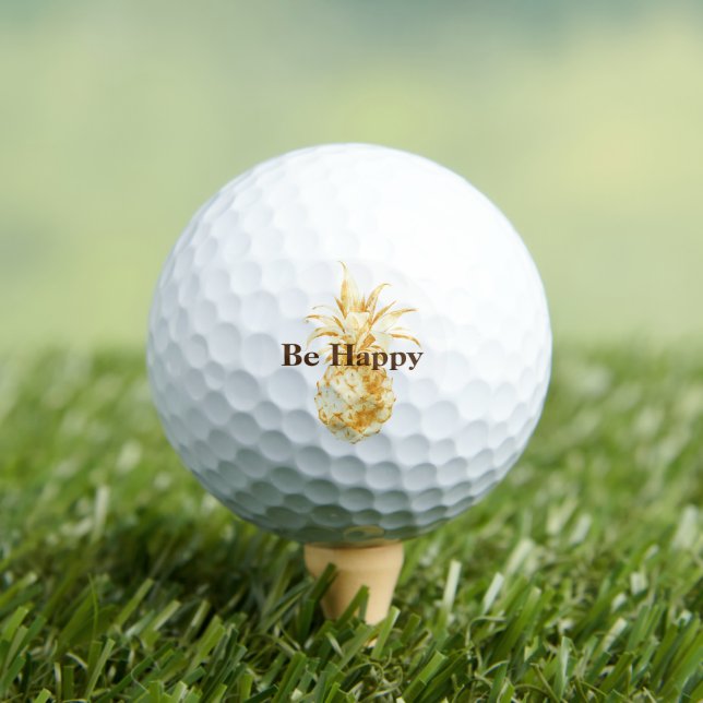 Cream Yellow Gold Pineapple Confetti Golf Balls (Insitu Tee)