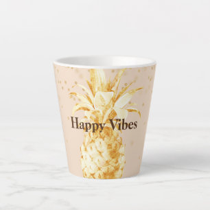 Cream Yellow Gold Pineapple Latte Mug