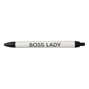Cream Zebra Print Personalised Text Black Ink Pen