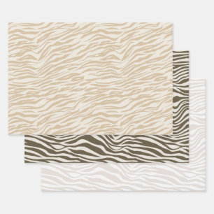 Cream Zebra Print Wrapping Paper Sheet