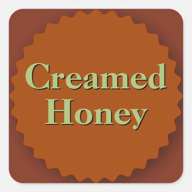 Creamed Honey Jar Dark Amber Square Sticker (Front)