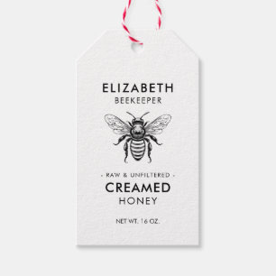Creamed honey label with honey bee