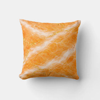 Creamsicle Marble with Ivory Swirls & Gold Veining Cushion