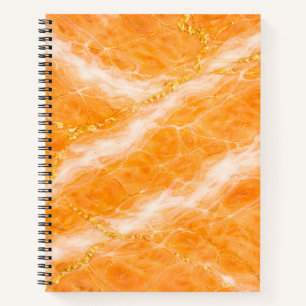 Creamsicle Marble with Ivory Swirls & Gold Veining Notebook