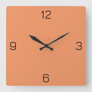 Creamsicle Orange F19360 Colour - Add a Name Optio Square Wall Clock