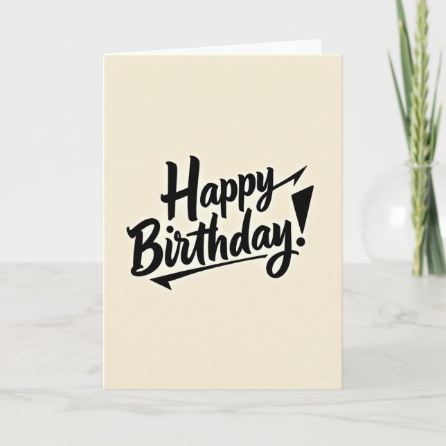Creamy Background Birthday Card (Front)