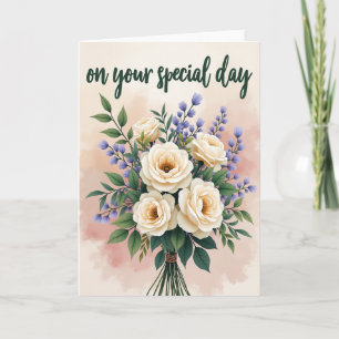 Creamy Bloom Birthday Card