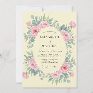 Creamy Blush Peony Wedding Invitation