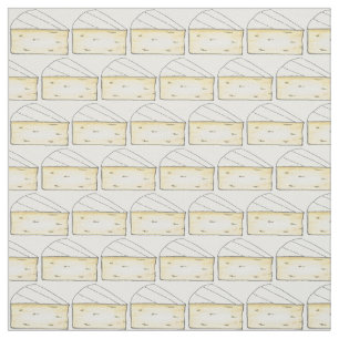 Creamy Brie Cheese Wedge French Food Cooking Chef Fabric