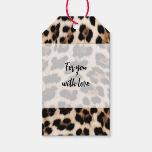 Creamy Brown Black Leopard   Gift Tags