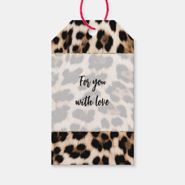Creamy Brown Black Leopard   Gift Tags (Front)
