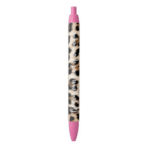 Creamy Brown Black Leopard Ink Pen