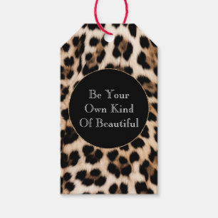 Creamy Brown Black Leopard Print  Gift Tags