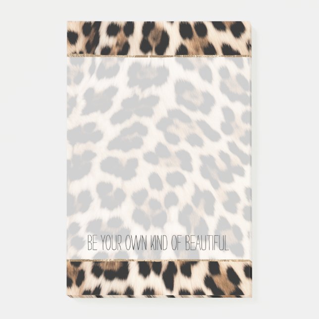 Creamy Brown Black Leopard Print Post-it Notes (Front)
