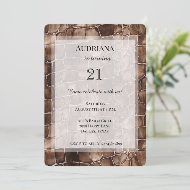 Creamy Brown Chocolate Birthday Invitation (Standing Front)