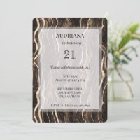 Creamy Brown Chocolate Gold Swirls Birthday