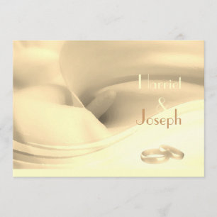 Creamy Calla Lily Wedding Rings Invitation