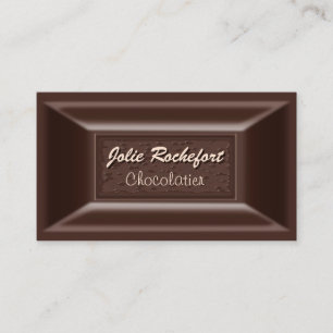 Creamy Dark Chocolate Chocolatier Business Cards