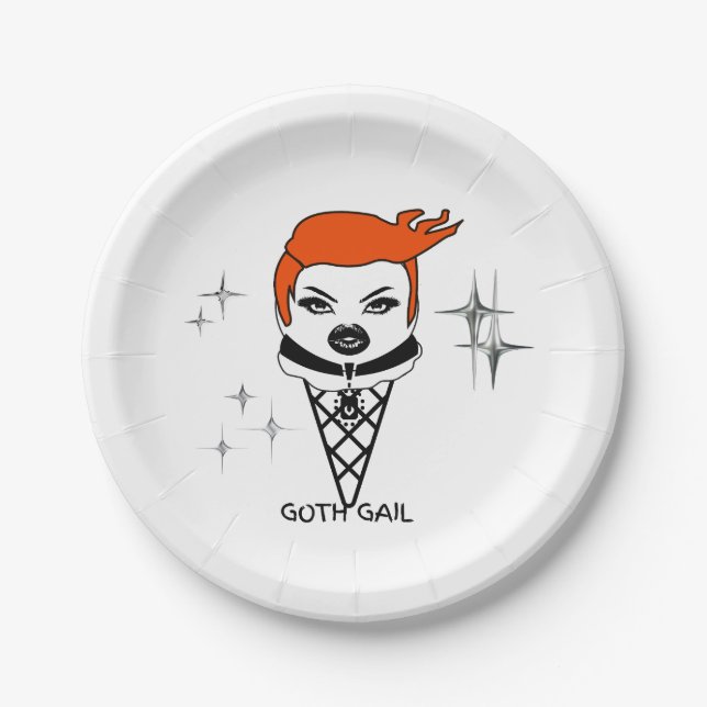 Creamy Dreamies Goth Gail Paper plates (Front)