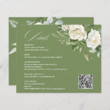 Creamy Floral Eucalyptus QR code Details Wedding